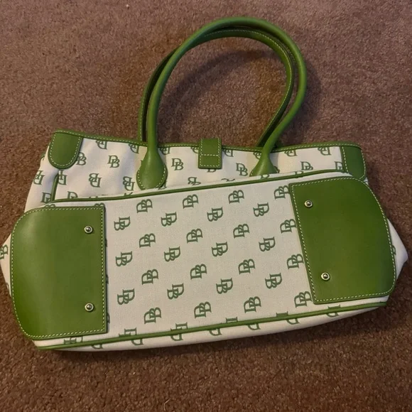 Dooney & Bourke Green and Cream Shoulder Bag - Picture 2 of 6